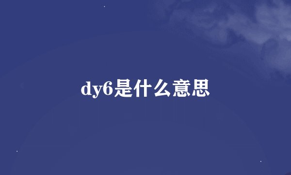 dy6是什么意思