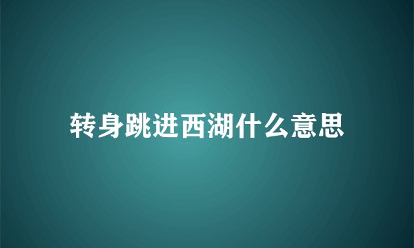 转身跳进西湖什么意思