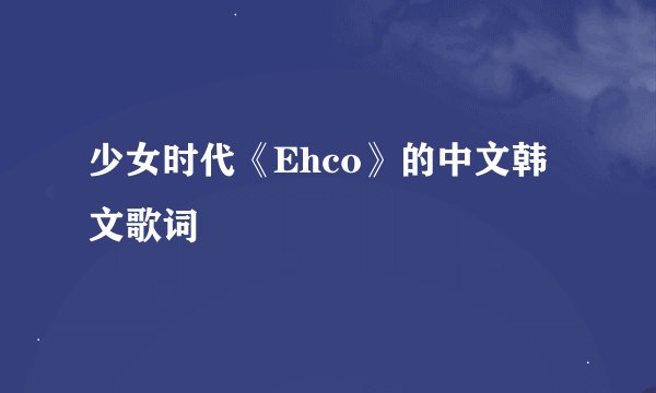 少女时代《Ehco》的中文韩文歌词
