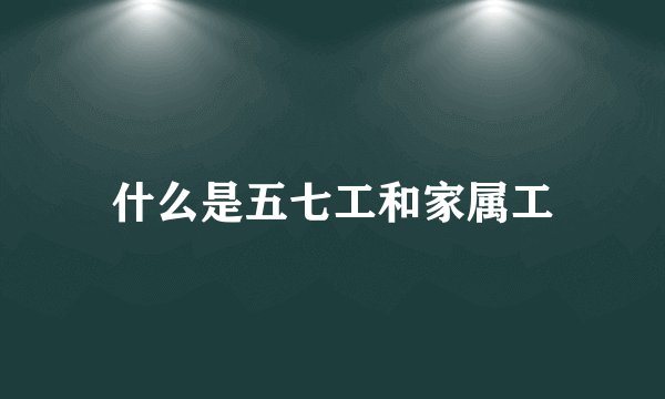 什么是五七工和家属工