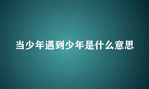 当少年遇到少年是什么意思