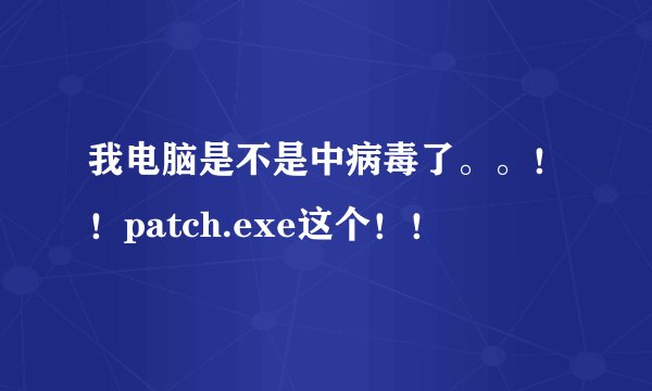我电脑是不是中病毒了。。！！patch.exe这个！！