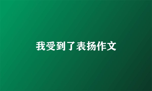 我受到了表扬作文