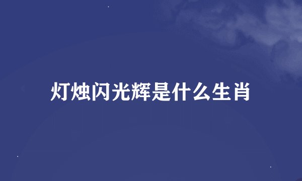 灯烛闪光辉是什么生肖