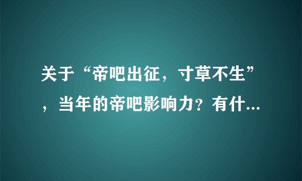 关于“帝吧出征，寸草不生”，当年的帝吧影响力？有什么著名事件
