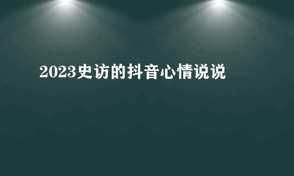 2023史访的抖音心情说说
