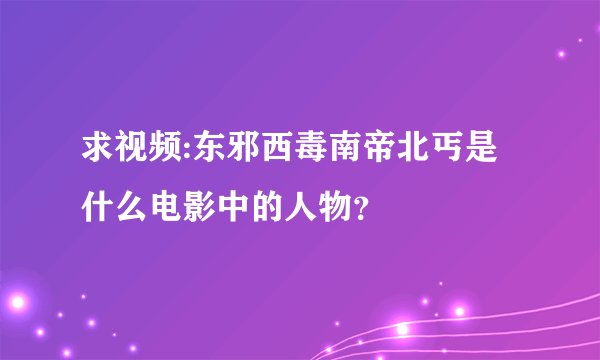 求视频:东邪西毒南帝北丐是什么电影中的人物？