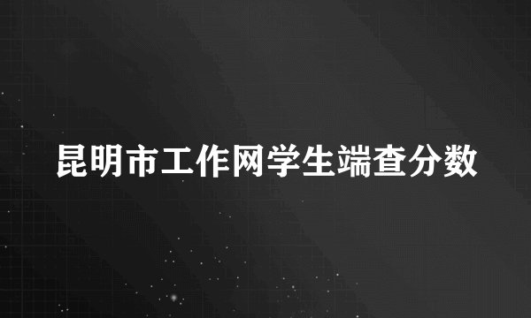 昆明市工作网学生端查分数