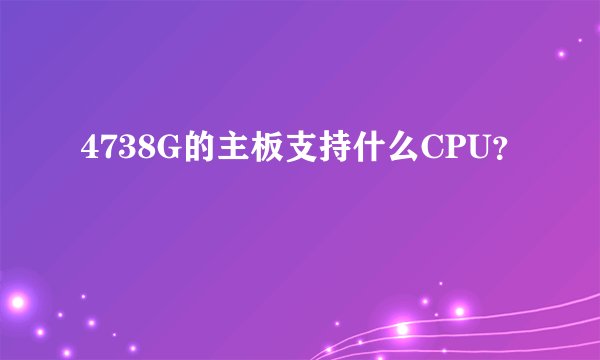 4738G的主板支持什么CPU？