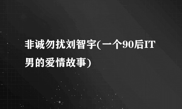 非诚勿扰刘智宇(一个90后IT男的爱情故事)