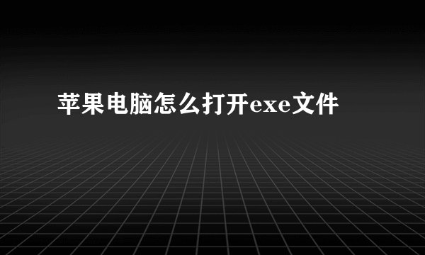 苹果电脑怎么打开exe文件