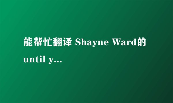 能帮忙翻译 Shayne Ward的until you的中文歌词