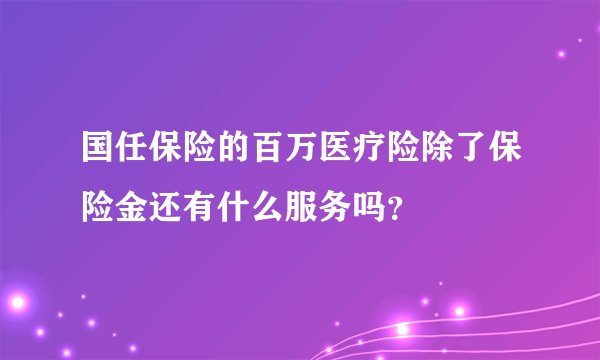 国任保险的百万医疗险除了保险金还有什么服务吗？