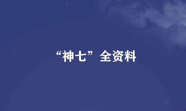“神七”全资料