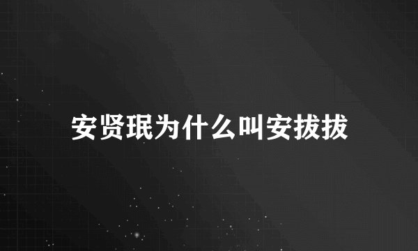 安贤珉为什么叫安拔拔