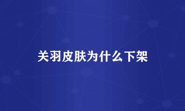 关羽皮肤为什么下架