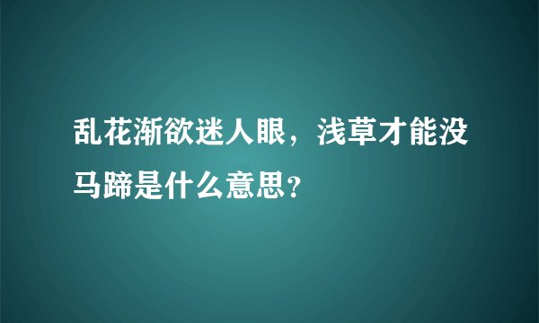 乱花渐欲迷人眼，浅草才能没马蹄是什么意思？