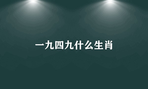 一九四九什么生肖