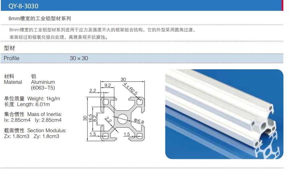 3030工业铝型材是什么意思