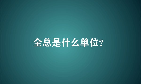 全总是什么单位？