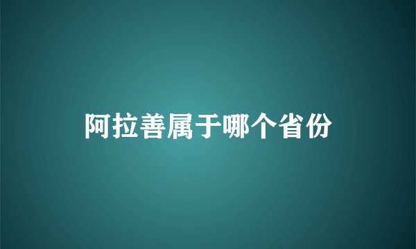 阿拉善属于哪个省份