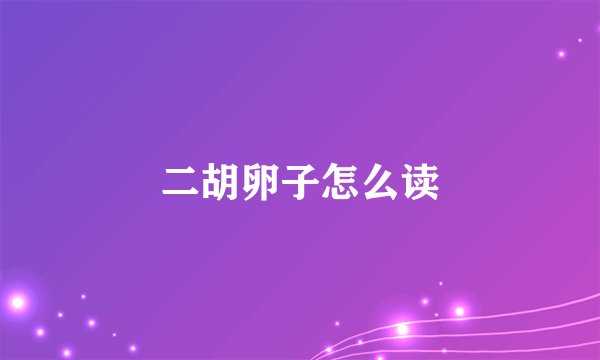 二胡卵子怎么读