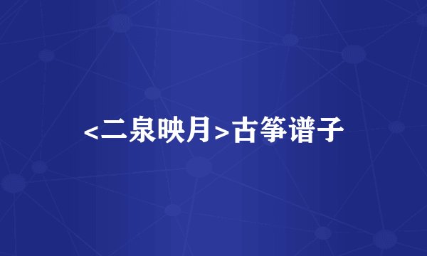 <二泉映月>古筝谱子