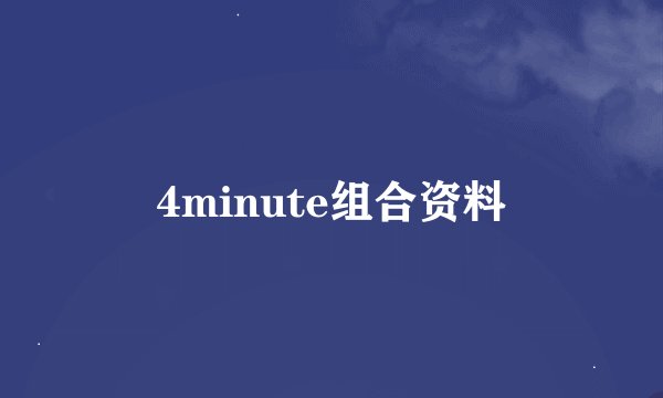 4minute组合资料