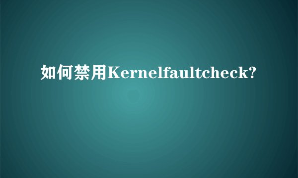 如何禁用Kernelfaultcheck?