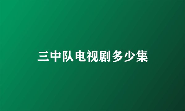 三中队电视剧多少集