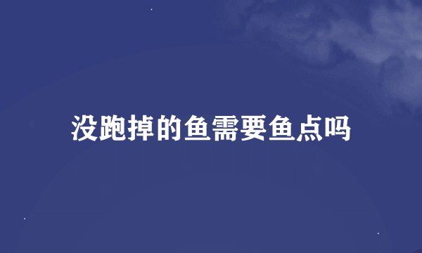 没跑掉的鱼需要鱼点吗