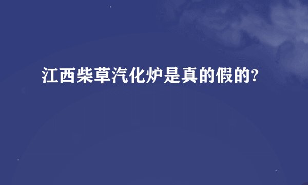 江西柴草汽化炉是真的假的?