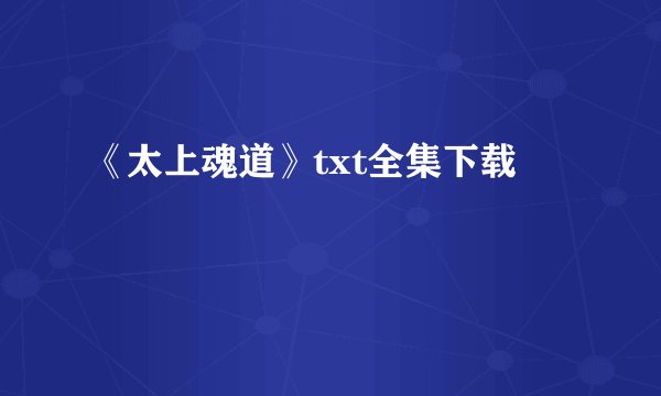 《太上魂道》txt全集下载