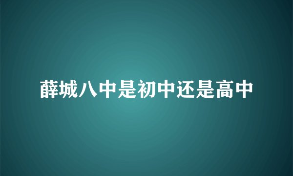 薛城八中是初中还是高中