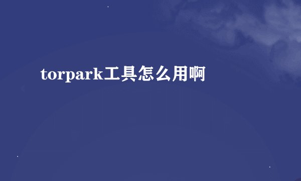 torpark工具怎么用啊