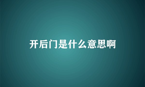 开后门是什么意思啊
