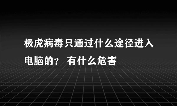 极虎病毒只通过什么途径进入电脑的？ 有什么危害