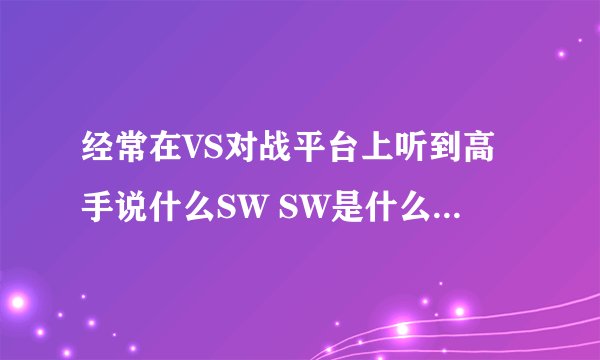 经常在VS对战平台上听到高手说什么SW SW是什么意思还是什么比赛？