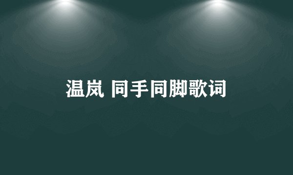 温岚 同手同脚歌词