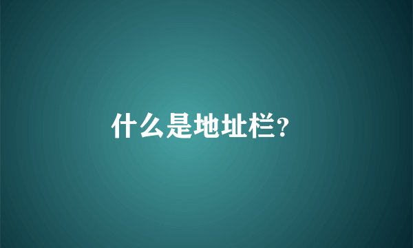 什么是地址栏？