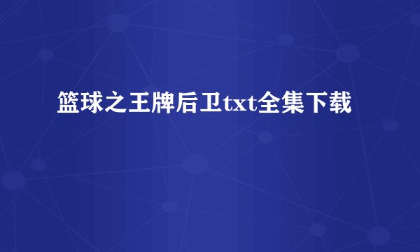 篮球之王牌后卫txt全集下载