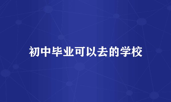 初中毕业可以去的学校