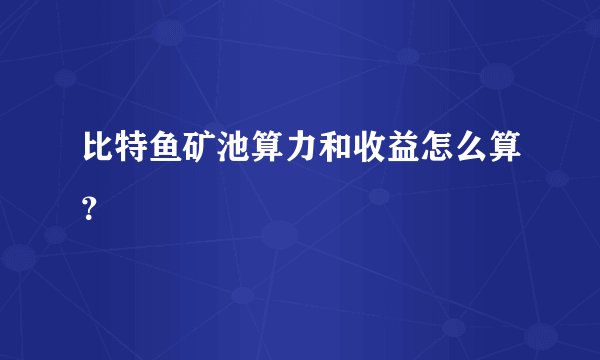 比特鱼矿池算力和收益怎么算？