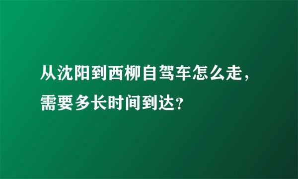 从沈阳到西柳自驾车怎么走，需要多长时间到达？