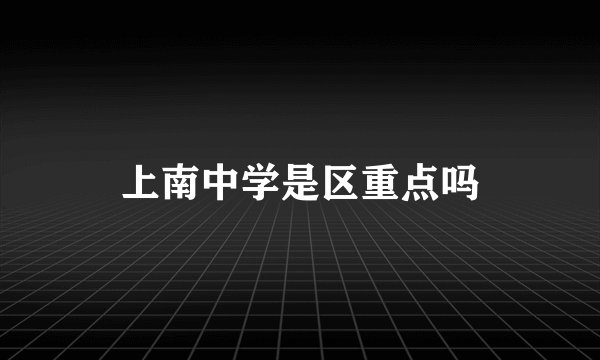上南中学是区重点吗