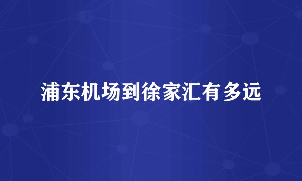 浦东机场到徐家汇有多远