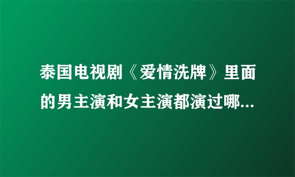 泰国电视剧《爱情洗牌》里面的男主演和女主演都演过哪些电视剧和电影啊？