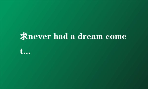 求never had a dream come ture 的中英文歌词