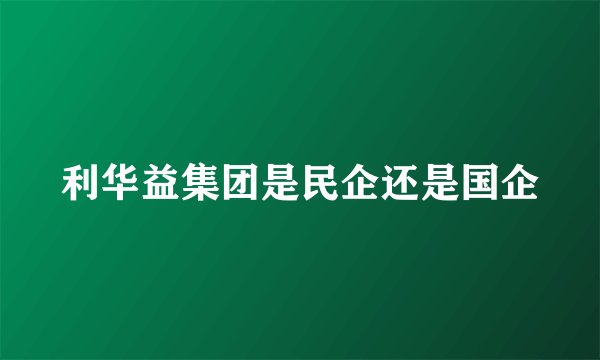 利华益集团是民企还是国企