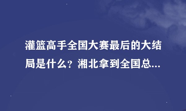 灌篮高手全国大赛最后的大结局是什么？湘北拿到全国总冠军了吗
